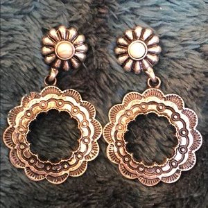 Silver floral earrings